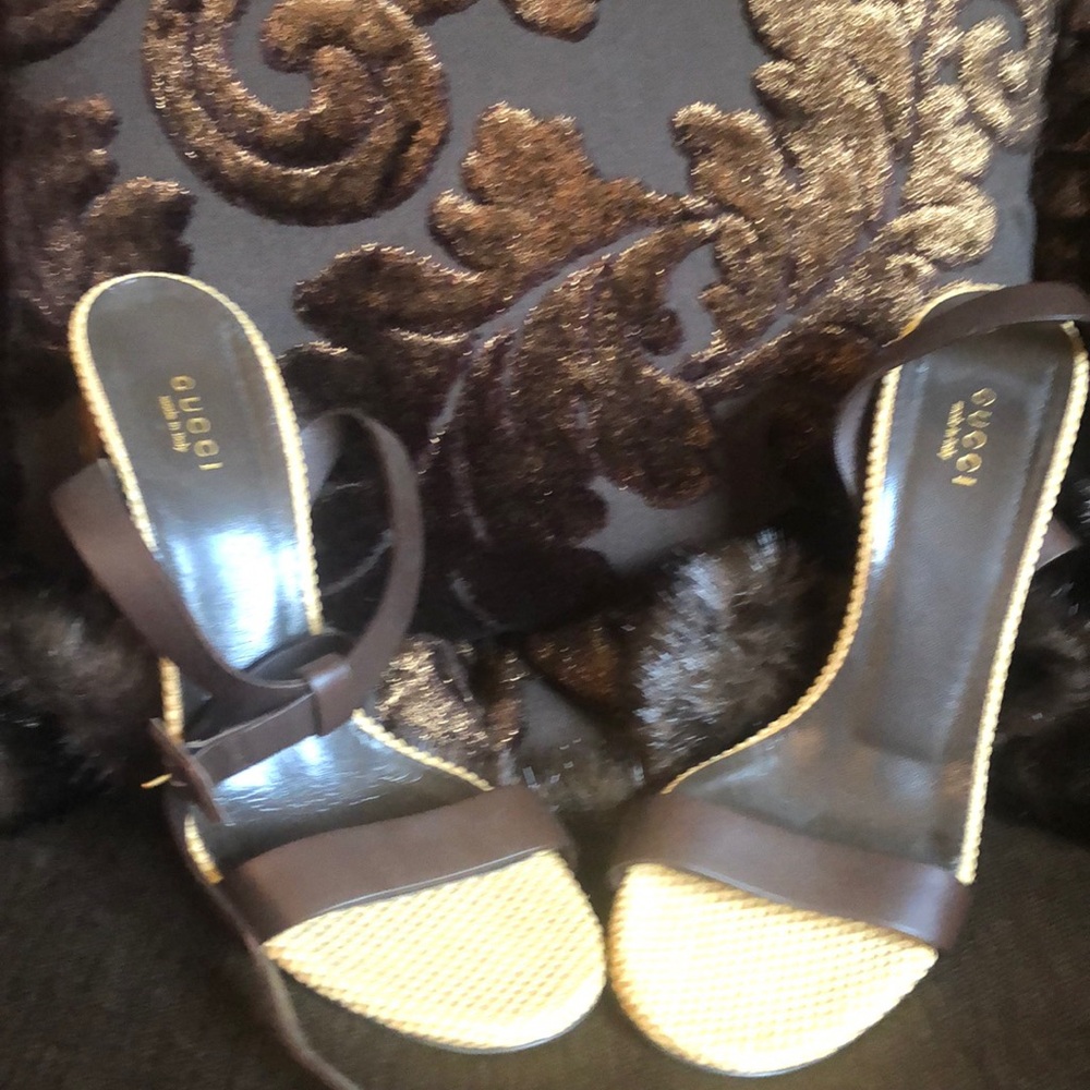 Gucci Bamboo Heel Sandals 4 inch Heels